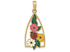 FJC Finejewelers 14k Yellow Gold Ladybug Triangle "stained Glass" with Enamel Charm
