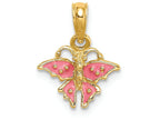 FJC Finejewelers 14k Yellow Gold Mini Pink Butterflyenamel Charm