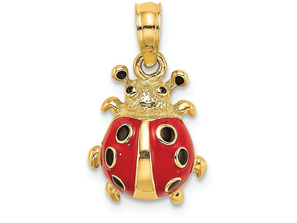 FJC Finejewelers 14k Yellow Gold 3d Enamel Ladybug Charm