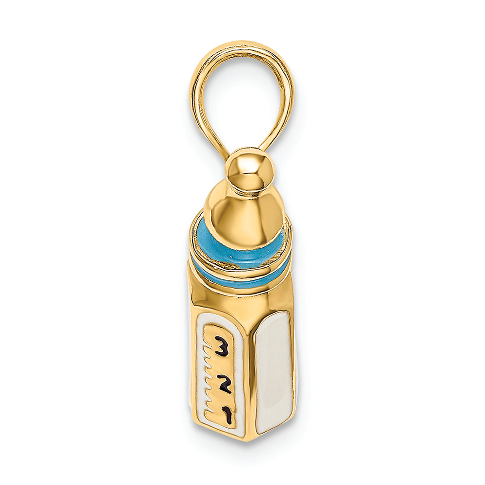 FJC Finejewelers 14k Yellow Gold 3d Baby Bottle Light Blue Charm
