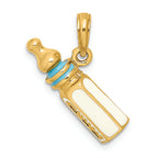 FJC Finejewelers 14k Yellow Gold 3d Baby Bottle Light Blue Charm