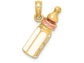 FJC Finejewelers 14k Yellow Gold 3d Baby Bottle Pink Charm