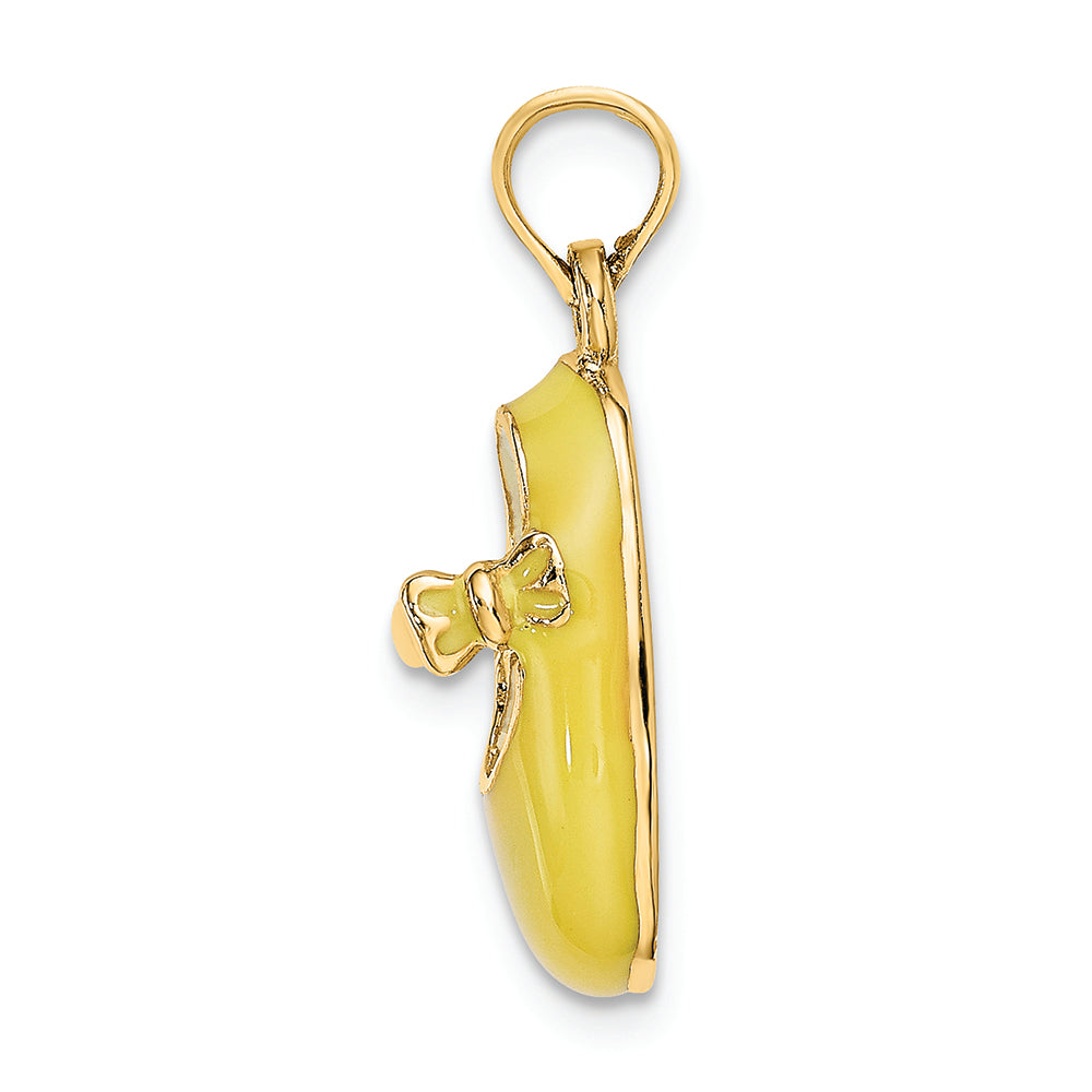 FJC Finejewelers 14k Yellow Gold 3d Baby Shoe with Yellow Enamel Charm