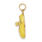 FJC Finejewelers 14k Yellow Gold 3d Baby Shoe with Yellow Enamel Charm