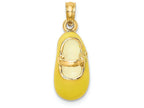 FJC Finejewelers 14k Yellow Gold 3d Baby Shoe with Yellow Enamel Charm
