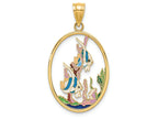 FJC Finejewelers 14k Yellow Gold Angelfish In Oval with Enamel Underwater Scene Charm