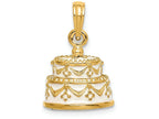 FJC Finejewelers 14k Yellow Gold 3d Just Married Cake Frostingwedding Cake Charm