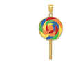 FJC Finejewelers 14k Yellow Gold Large 3d Lollipop with Multi-color Enamel Charm