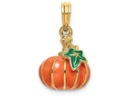 FJC Finejewelers 14k Yellow Gold 3d Orange Pumpkin with Enamel - Halloween Charm