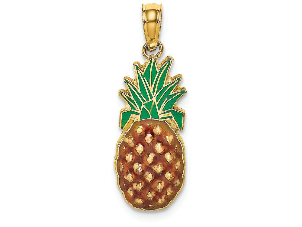 FJC Finejewelers 14k Yellow Gold Enamel Pineapple Charm
