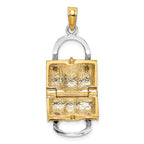 FJC Finejewelers 14k Yellow Gold 3d Pink Duffle Double Strap Handbagmoveable Charm