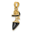 FJC Finejewelers 14k Yellow Gold 3d Black Closed Toe High Heel Shoe Charm