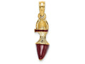 FJC Finejewelers 14k Yellow Gold 3d Maroon Closed Toe High Heel Shoe Charm