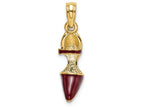 FJC Finejewelers 14k Yellow Gold 3d Maroon Closed Toe High Heel Shoe Charm