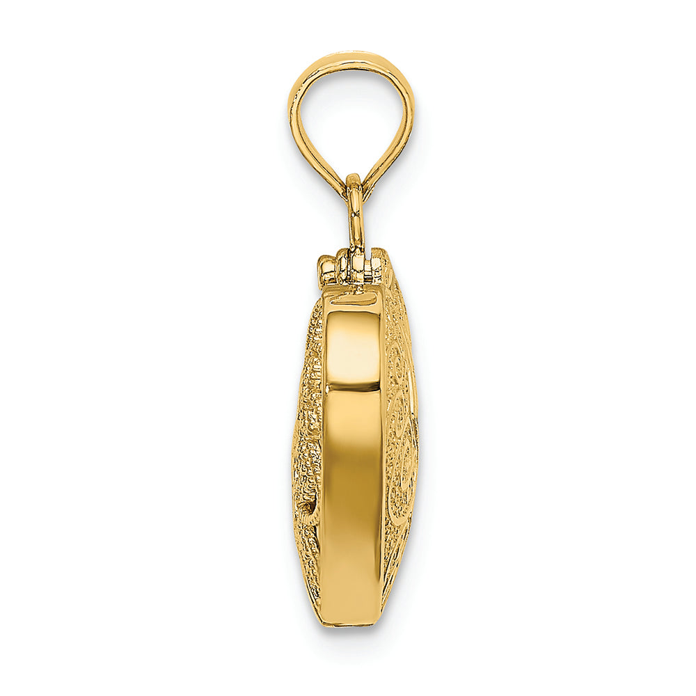 FJC Finejewelers 14k Yellow Gold 3d Reversible Heart Opens with Red Heart Inside Charm