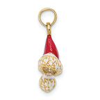 FJC Finejewelers 14k Yellow Gold 3d Santa Hat with Red White Enamel Charm
