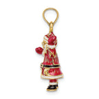 FJC Finejewelers 14k Yellow Gold 3d Santa with Enamel Charm