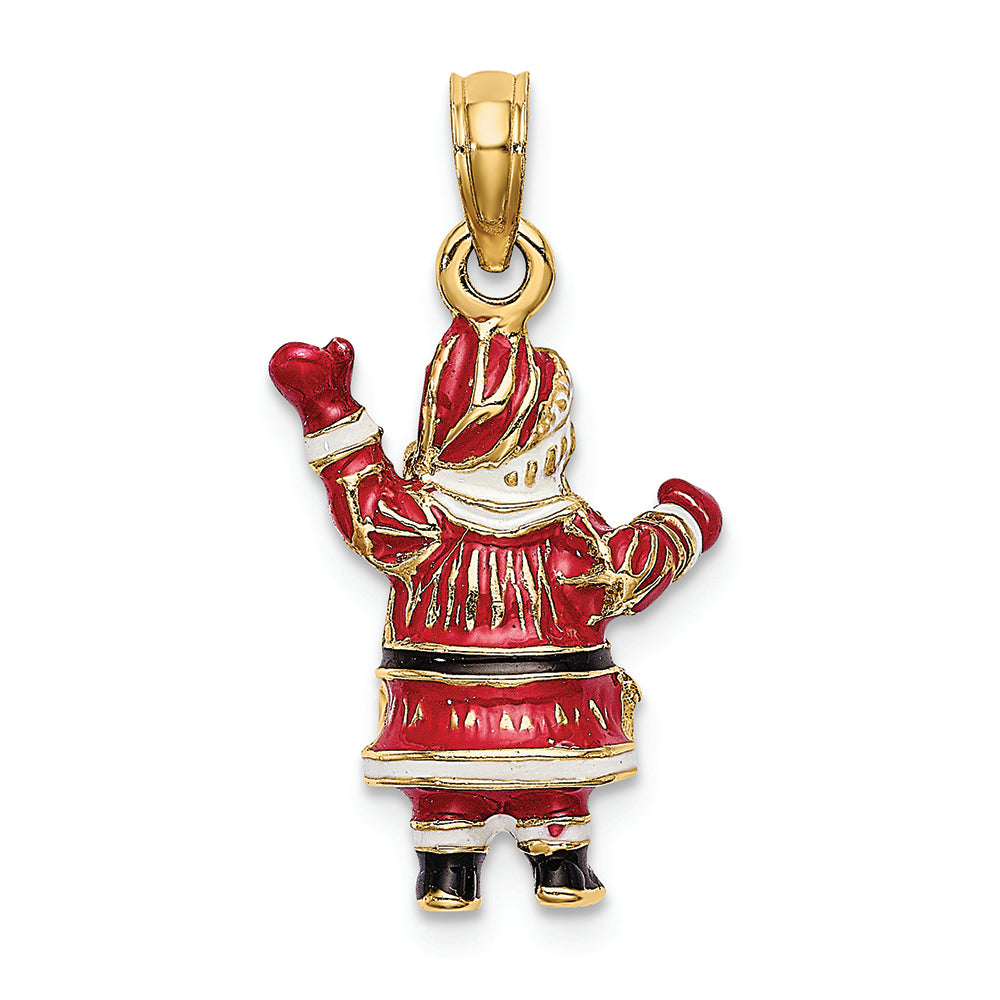 FJC Finejewelers 14k Yellow Gold 3d Santa with Enamel Charm