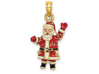 FJC Finejewelers 14k Yellow Gold 3d Santa with Enamel Charm