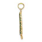 FJC Finejewelers 14k Yellow Gold Christmas Wreath with Enamel ~ Green Red Charm