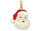 FJC Finejewelers 14k Yellow Gold Santa Face with Enamel ~ White Red Pink Charm