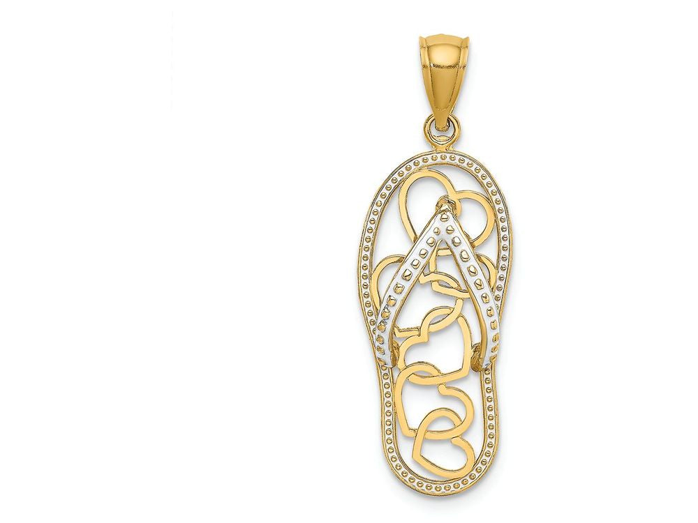 FJC Finejewelers 14k Yellow Gold Multi Heart Flip-flop Enamel [] Charm