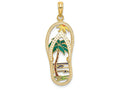 FJC Finejewelers 14k Yellow Gold Palm Tree Flip-flop with Enamel [] Charm