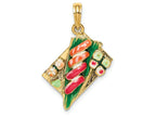 FJC Finejewelers 14k Yellow Gold 3d Sushi Plate with Enamel Charm