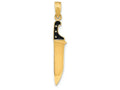 FJC Finejewelers 14k Yellow Gold 3d Butcher Knife with Black Enamel Charm