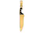 FJC Finejewelers 14k Yellow Gold 3d Butcher Knife with Black Enamel Charm
