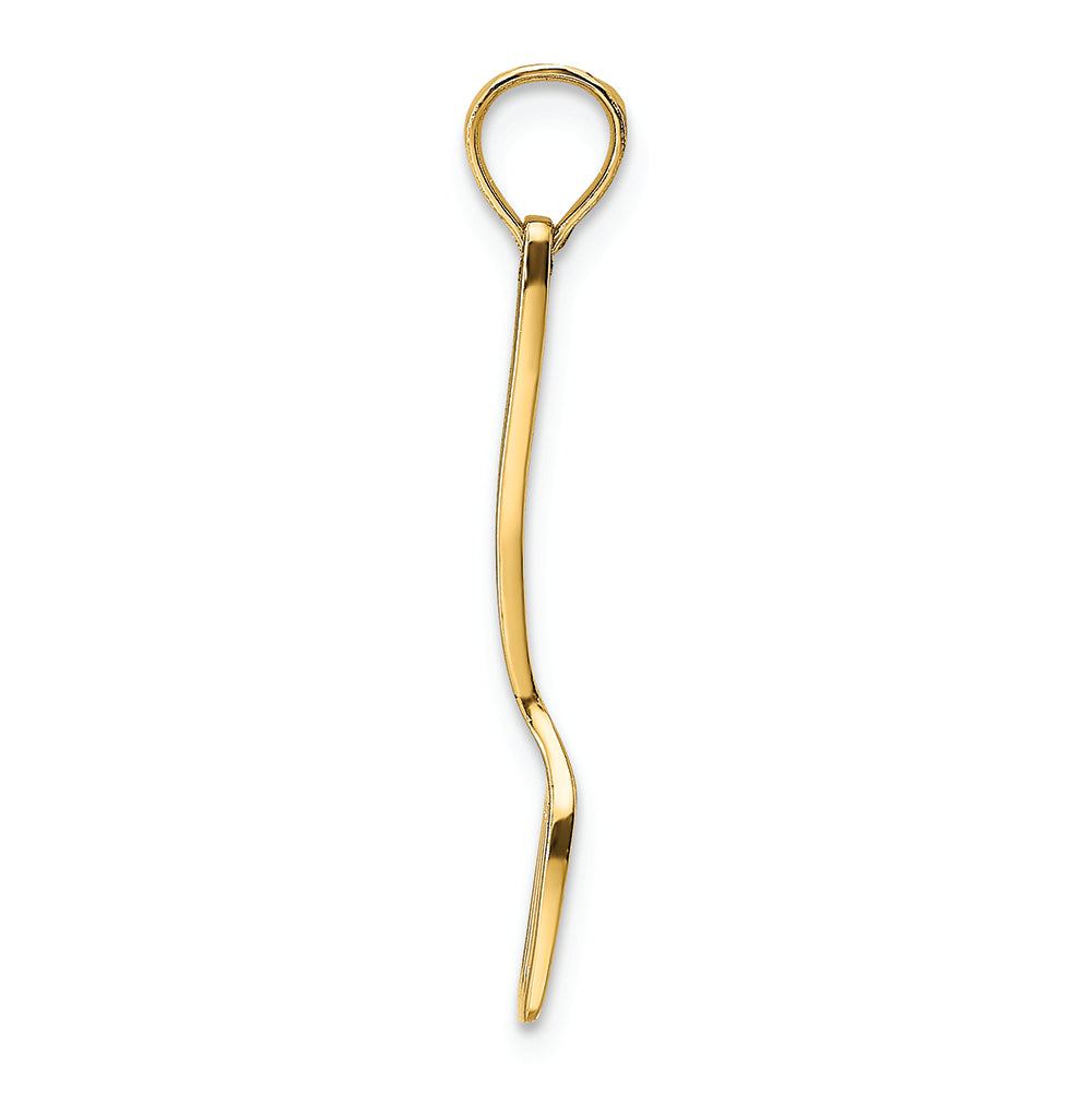 FJC Finejewelers 14k Yellow Gold 3d Spatula with Black Enamel Charm