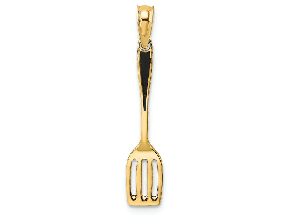 FJC Finejewelers 14k Yellow Gold 3d Spatula with Black Enamel Charm