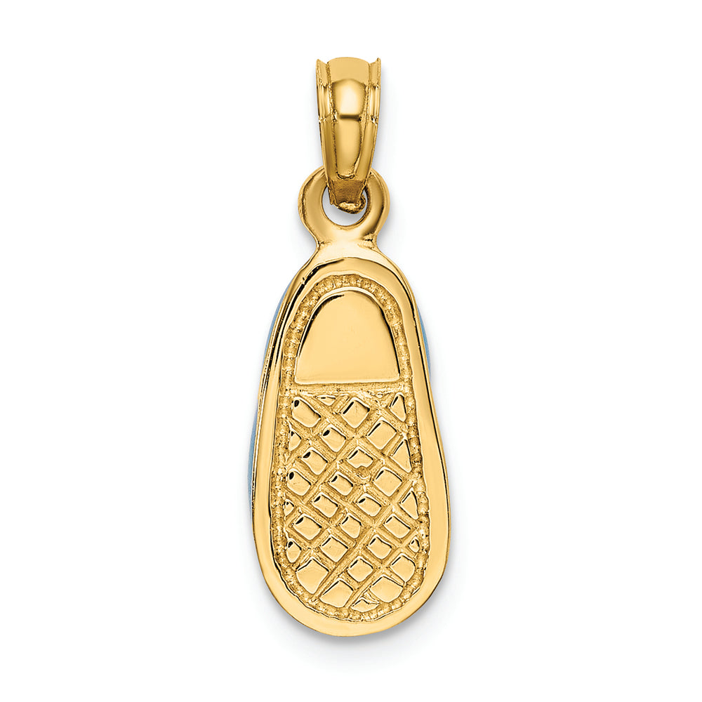 FJC Finejewelers 14k Yellow Gold 3d Baby Shoe with Light Blue Enamel (boy Style) with Bow Charm
