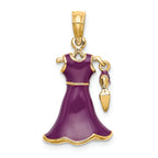 FJC Finejewelers 14k Yellow Gold 3d Eggplant Dress with Closed Toe Shoemoveable Charm