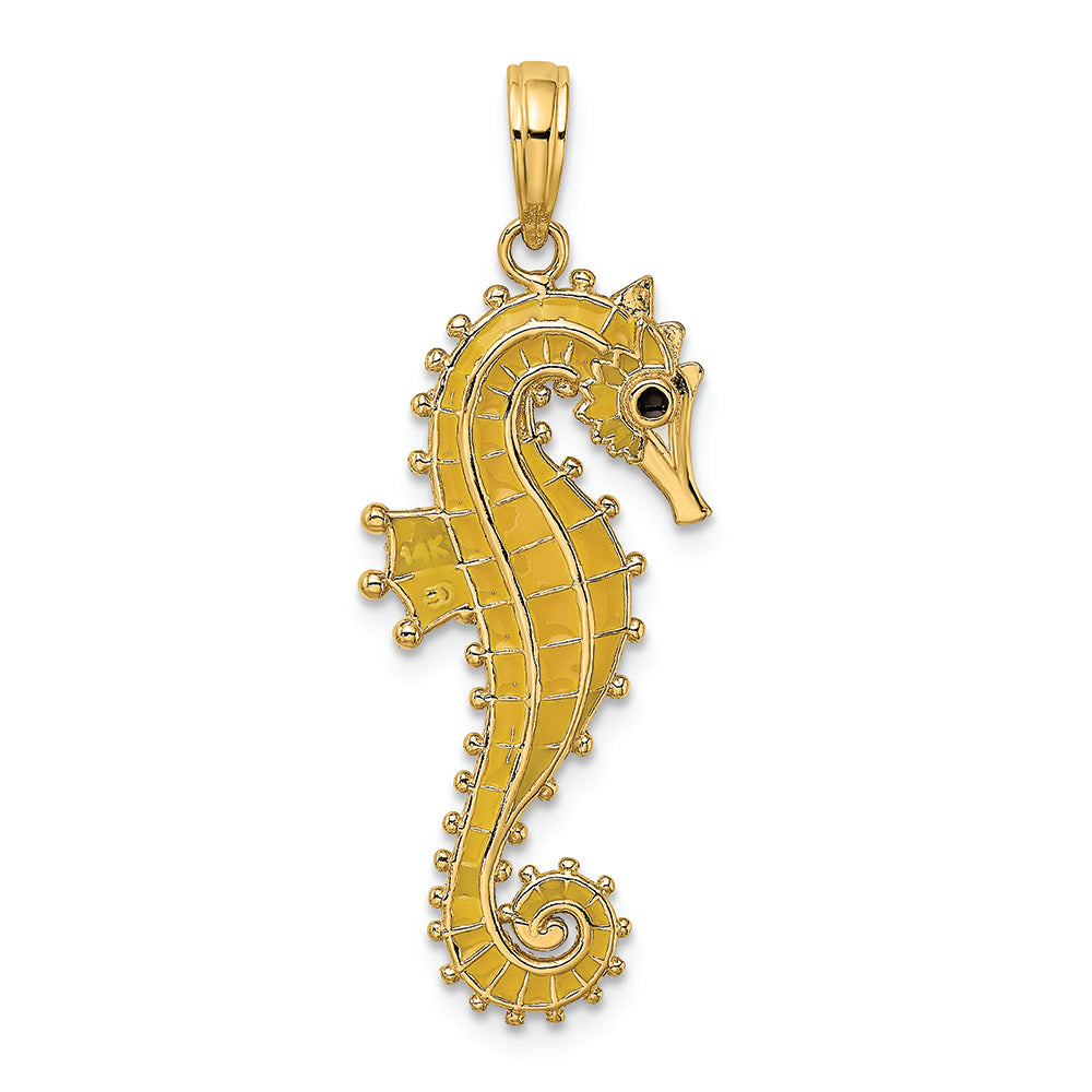 FJC Finejewelers 14k Yellow Gold 3d Seahorse with Yellow Enamel Charm