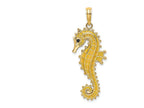FJC Finejewelers 14k Yellow Gold 3d Seahorse with Yellow Enamel Charm