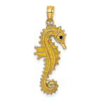FJC Finejewelers 14k Yellow Gold 3d Seahorse with Yellow Enamel Charm