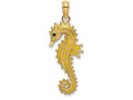 FJC Finejewelers 14k Yellow Gold 3d Seahorse with Yellow Enamel Charm