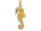 FJC Finejewelers 14k Yellow Gold 3d Seahorse with Yellow Enamel Charm