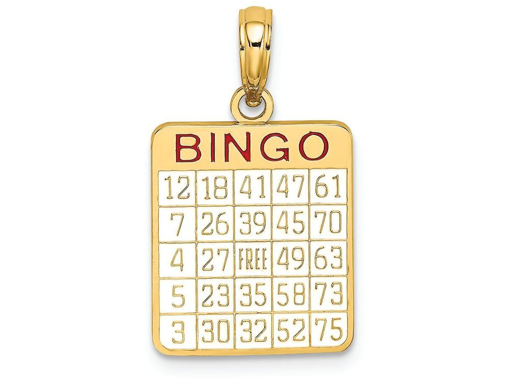 FJC Finejewelers 14k Yellow Gold Bingo Card with Enamel Charm