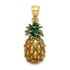 FJC Finejewelers 14k Yellow Gold 3d Pineapple with Enamel Charm
