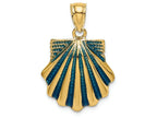 FJC Finejewelers 14k Yellow Gold Scallop Shell with Blue Enamel Charm
