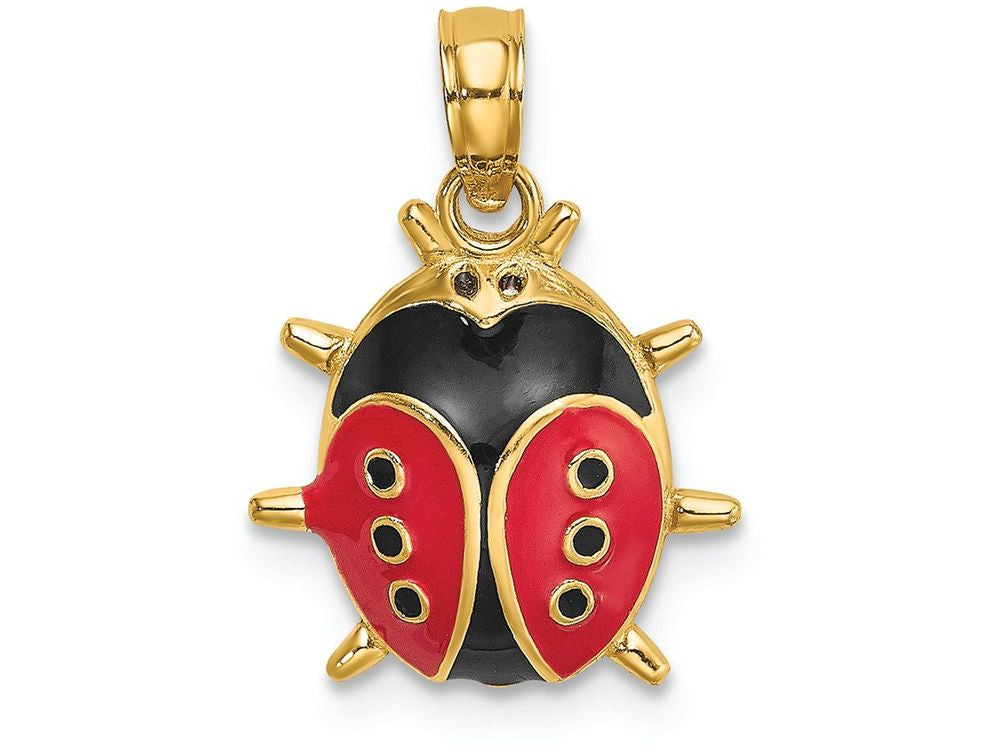 FJC Finejewelers 14k Yellow Gold 3d Enamel Ladybug Charm