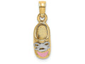 FJC Finejewelers 14k 3d Baby Shoe with Pink Enamel Accent White Gold Bow Charm