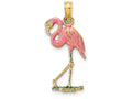 FJC Finejewelers 14k Yellow Gold 3d Pink Flamingo with Head Up Charm
