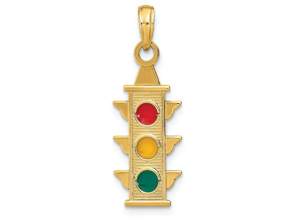 FJC Finejewelers 14k Yellow Gold Traffic Signal with Enamel Lights (red Yellow Green) Charm