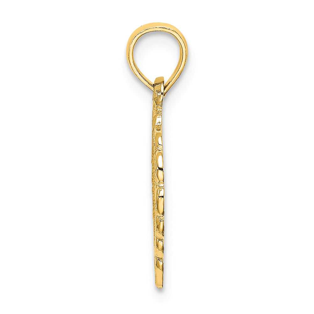 FJC Finejewelers 14k Yellow Gold Heart with Lace Trim Charm