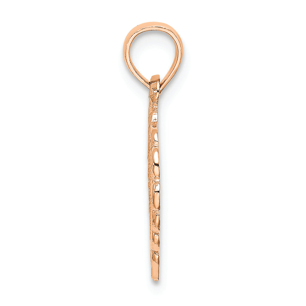 FJC Finejewelers 14k Rose Gold Heart with Lace Trim Charm