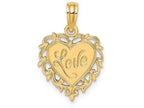 FJC Finejewelers 14k Yellow Gold Love In Heart with Scalloped Edge Charm