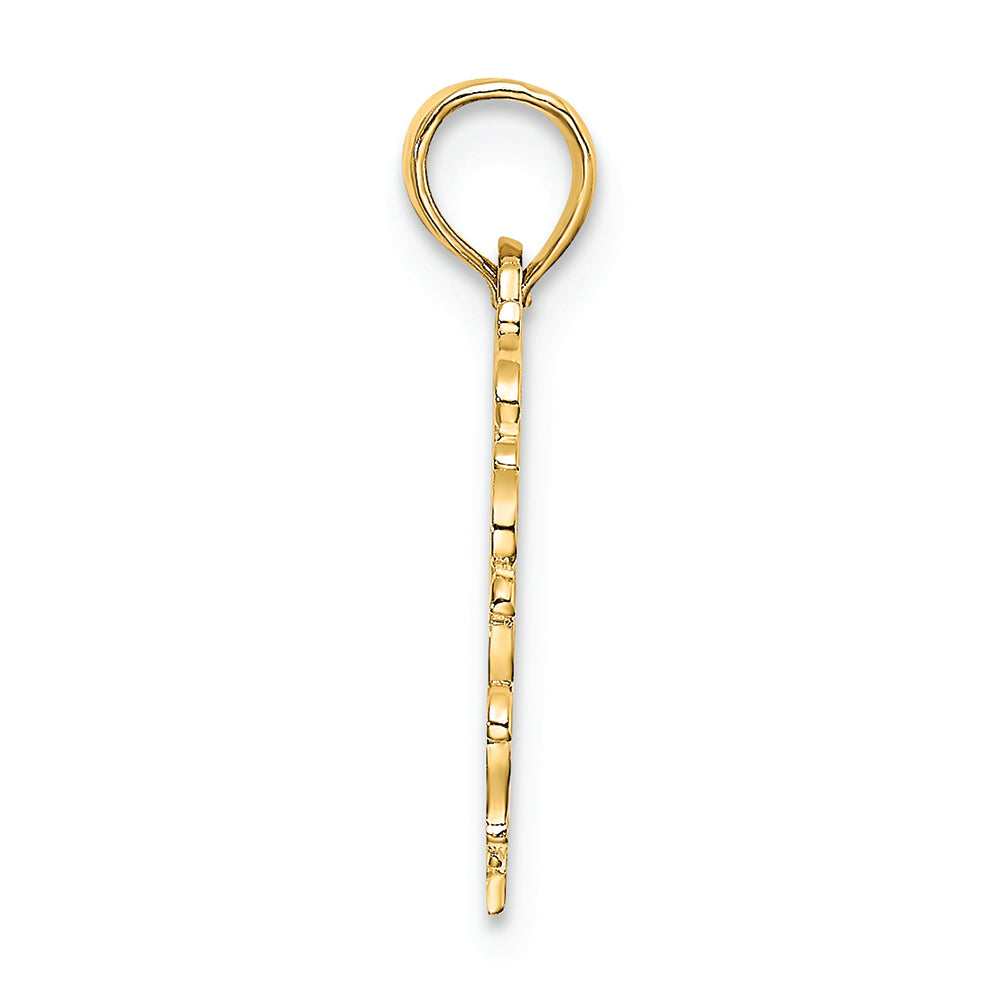 FJC Finejewelers 14k Yellow Gold Heart with Lace Trim Charm